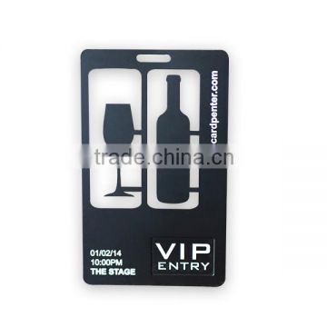 Special bottle design laser cut engrave metal business card                        
                                                                                Supplier's Choice