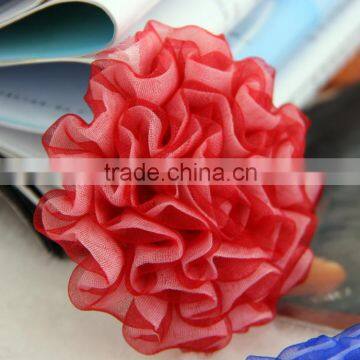 Curly mesh tulle flowers for decoration,hot flower brooches