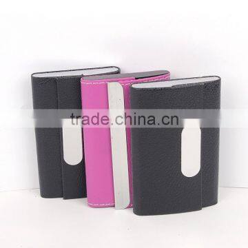 Souvenir PU leather business name card holder with magnet closure