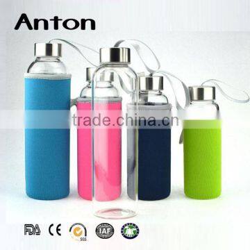 350-500ml Wholesale Cheap Portable High Borosilicate Tall Glass Cups With Lid photo-2