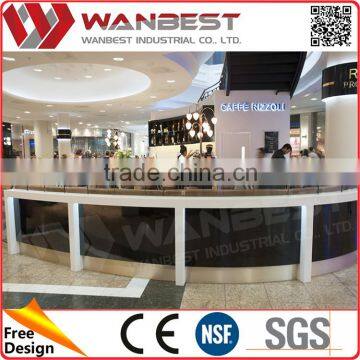 Modern Popular Solid Surface Ball Nose Edge Solid Wood Circle Bar Counter
