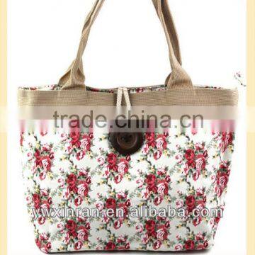 printing flower PP woven cheap shopping bag wholesale