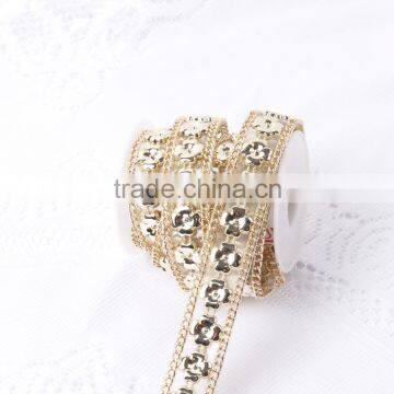 Cheap Rhinestone Trim Alloy Chian Base Glue