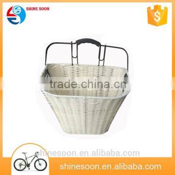 Made in china custom size white wicker bike basket for sale