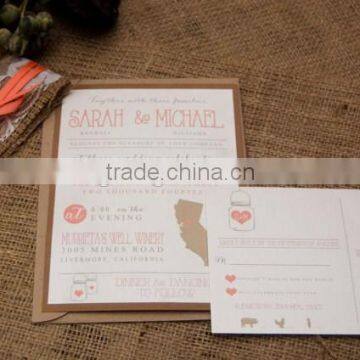 Handmade Burlap Wedding Invitations 2015 photo-2