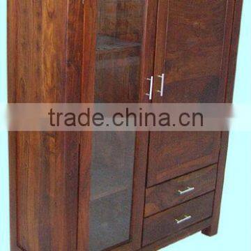 display cabinet,dining room furniture,glass cabinet,sheesham wood furniture