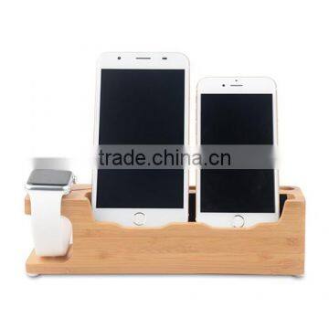 Top Selling Multifunctional Wood Display Case Charging Cradle for iPhone and Apple Watch