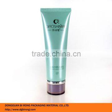 80ml colored hot foil surface handing cosmetic tube for facial cleanser