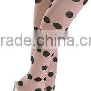 Black Polka Dot Tights - Adult Std.