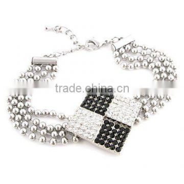 Bracelet BL-00043,Black and white full drilling multi-chain bracelet