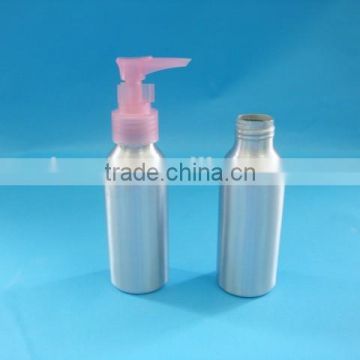 aluminum daily care bottle, hot sale aluminum lotion pump, aluminum bottle with pump sprayer