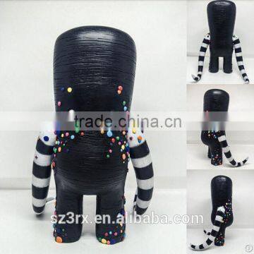 black body big head body, 6 inch height resin sculpture with colorful point,make my own design monster sculpture