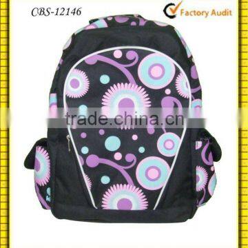 2015 Colorful flower design high school girls bags