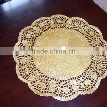 round golden paper doily/round golden paper doilies/golden paper doyleys