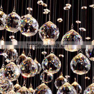Staircase Crystal Drop LED Pendant Ball Chandelier Light for High Ceiling photo-3