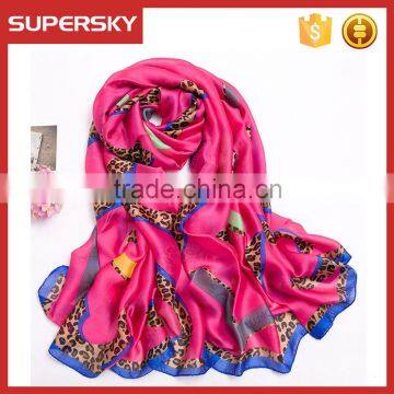 V-826 Custom Design Scarf Digital Print Fashion Silk Scarf Long Colorful Silk Scarf Women Chiffon Scarf