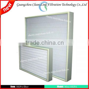 Mini pleat HEPA and ULPA Filter-cleanroom filter