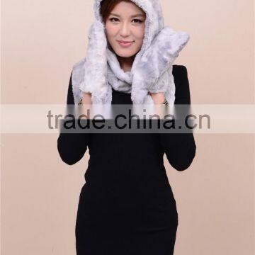Battery Velvet Mink Heating Scarf With Cap photo-5