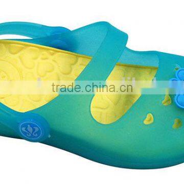 2015 New soft PVC children Jelly shoes with flower patch