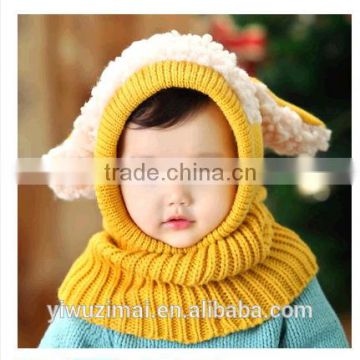 2015 Korean male and female baby hat children's hat scarf hat winter suit 1-2 years old