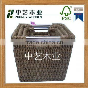 Cheap woven basket straw and willow beach basket straw basket