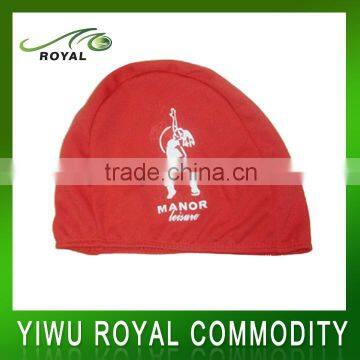 Cheap Logo Imprint Fabric Spandex Lycra Swim Cap