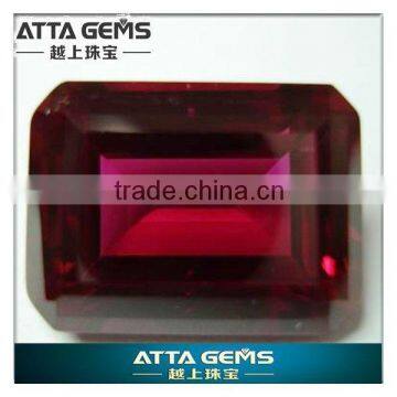 synthetic corundum emerald cut ruby created sapphire