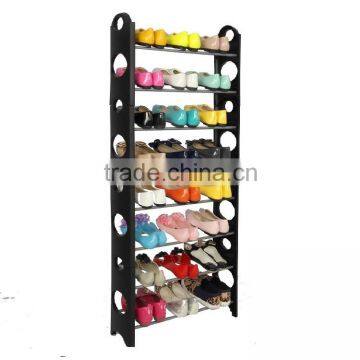 10 tier folding plastic pull out shoe rack