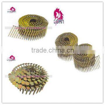 Yellow zince coil big cap roof coil nails