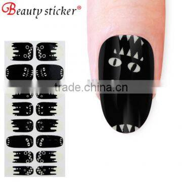 halloween nail sticker nice decoration nightclub glow in the dark full nail art wrpas