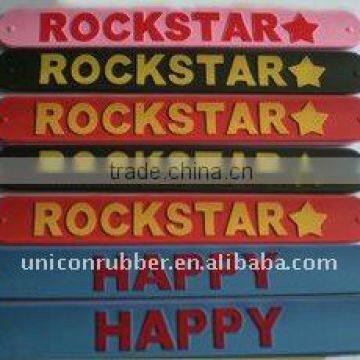 embossed make slap bracelet