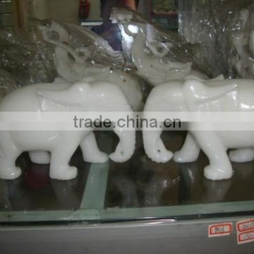 Natural stone white onyx jade elephant modern sculptures