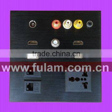 Aluminum multimedia plug wall socket plate panel