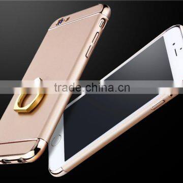 2016 New Product Luxury 3 in 1 Case With Rotating Ring Kickstand Plating Phone Case For iPhone 6 6S