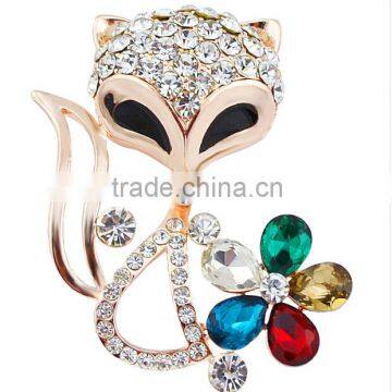 China Wholesale Brooch Fashion Rhinestone Fox Brooch Pearl Brooch for Scarf Buckle photo-2