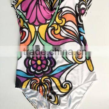 Designer Popular Digital Print Flower Hot Women Swimwear 2015 Sexy One Piece Bathing Suits in Stock photo-4