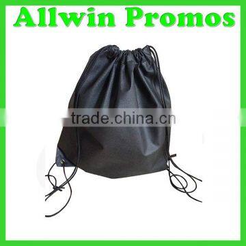 Free Sample Black Cheap Custom Logo Non-Woven Drawstring Bag