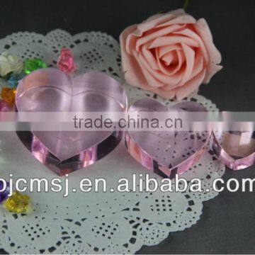 pink heart shape Crystal diamond &beautiful weding gift paper weight