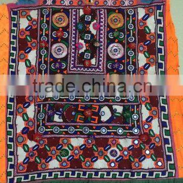 Indian vintage banjara kutchi mirror work embroidery gypsy tribal ethnic hippie multi color old dresses