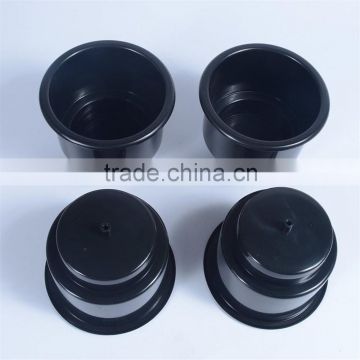 Black Recessed Plastic Cup Drink Can Holder with Drain