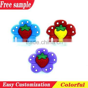 Flower and strawberry PVC accessories decorative charms