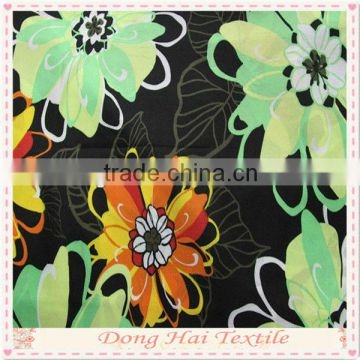 flower printed cotton stretch sateen fabric for garment