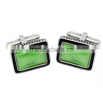 SRT0043 Fashionable Jewelry Green Crystal Setting 316L Stainless Steel Emerald Cufflink