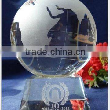 2016 Wholesale crystal world globe with crystal base
