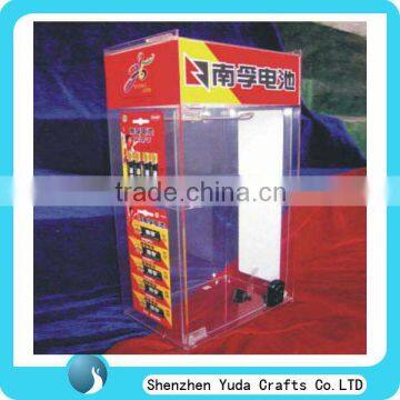 customize acrylic battery display case with hook for pack lockable display case for electronic product