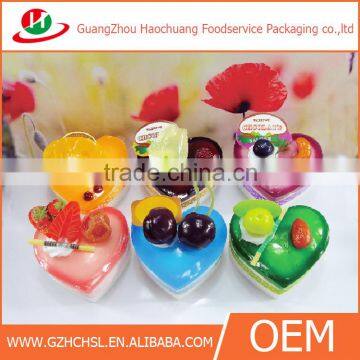 CH55-827133 Clear Heart Shape Jelly Cup Disposable Transparent Plastic Jelly Cup Box Dessert Cup Wholesale
