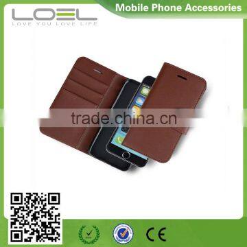 high quality Brown color PU leather case for iphone 6 cover