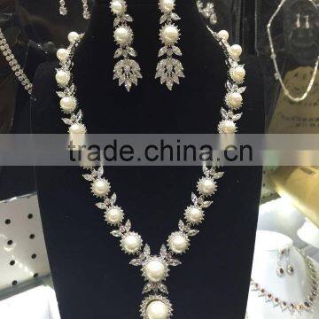 Best Quality Cubic Zirconia Stone Pearl Jewelry Sets photo-2