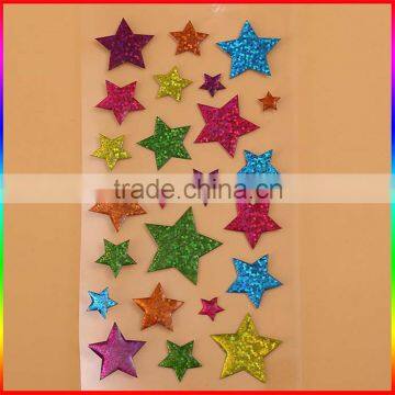 stars laser epoxy stickers for children