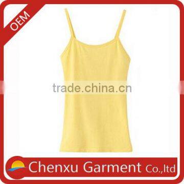 women tank tops with custom logo racer back private label fitness wear ladies tops latest fashion cotton plain yellow top